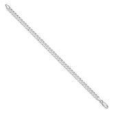 Sterling Silver Rhodium-plated 5mm Beveled Curb Chain